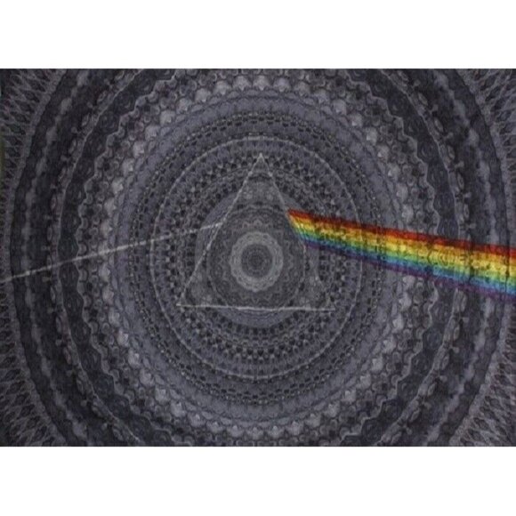 New Mini Black Pink Floyd Dark Side of the Moon Prism Tapestry Wall Art 45x30 - Picture 1 of 2